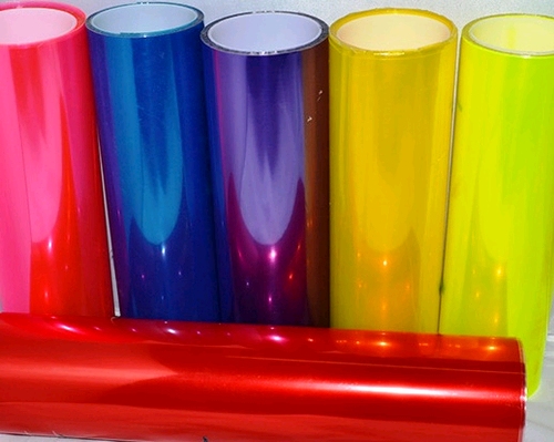 Zelfklevende & Statische Vinyl Raamfolie Transparant :: Transparante folie in verschillende kleuren cm x 0,50 meter - Producten | Glitter Glamour | Decoratie en plotter materialen